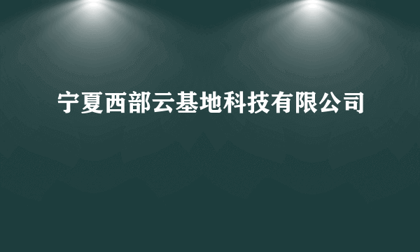 宁夏西部云基地科技有限公司