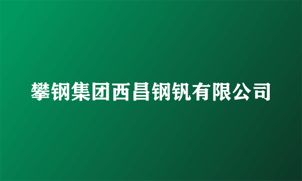 攀钢集团西昌钢钒有限公司