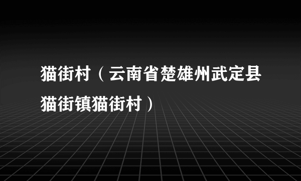 猫街村（云南省楚雄州武定县猫街镇猫街村）