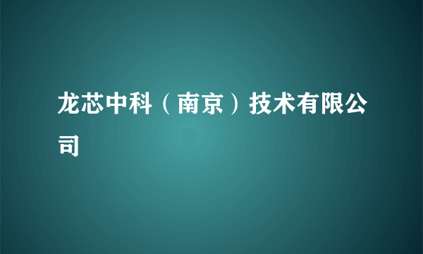 龙芯中科（南京）技术有限公司