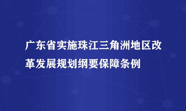 广东省实施珠江三角洲地区改革发展规划纲要保障条例