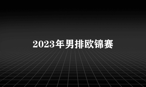 2023年男排欧锦赛