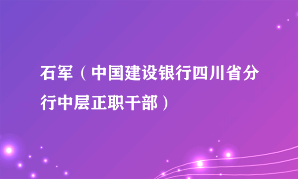 石军（中国建设银行四川省分行中层正职干部）