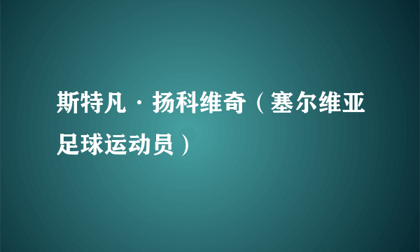 斯特凡·扬科维奇（塞尔维亚足球运动员）