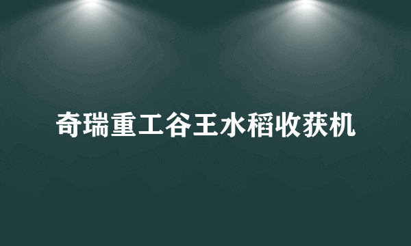 奇瑞重工谷王水稻收获机