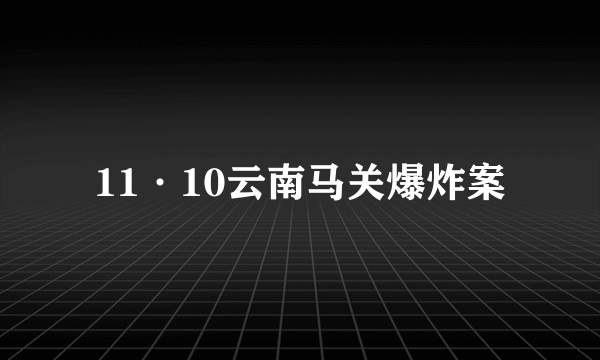 11·10云南马关爆炸案