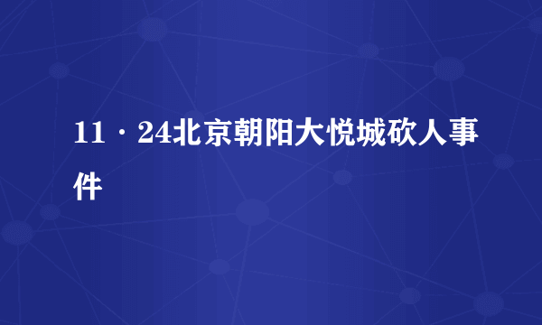 11·24北京朝阳大悦城砍人事件