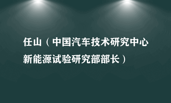 任山（中国汽车技术研究中心新能源试验研究部部长）