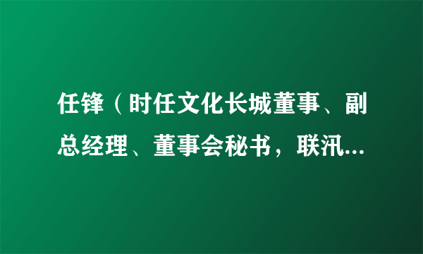 任锋（时任文化长城董事、副总经理、董事会秘书，联汛教育时任董事长）