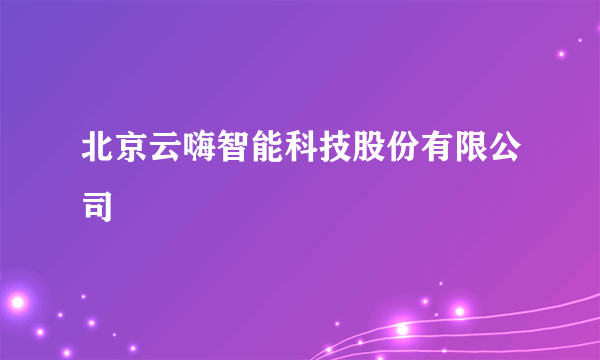 北京云嗨智能科技股份有限公司