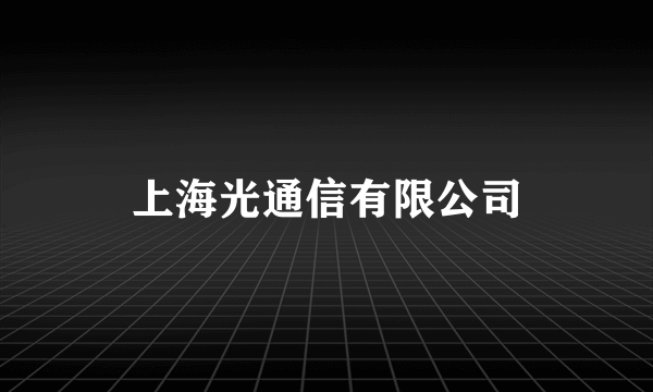 上海光通信有限公司