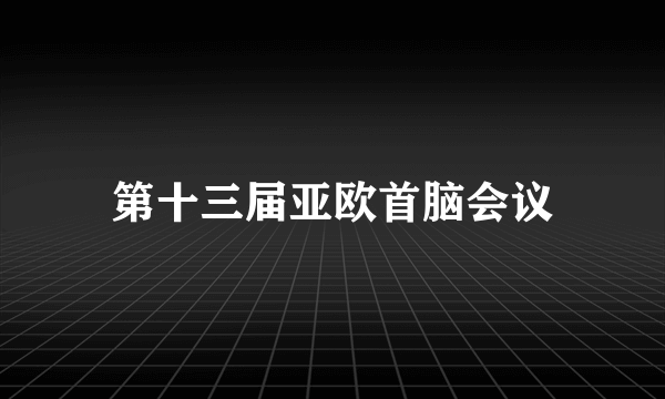 第十三届亚欧首脑会议