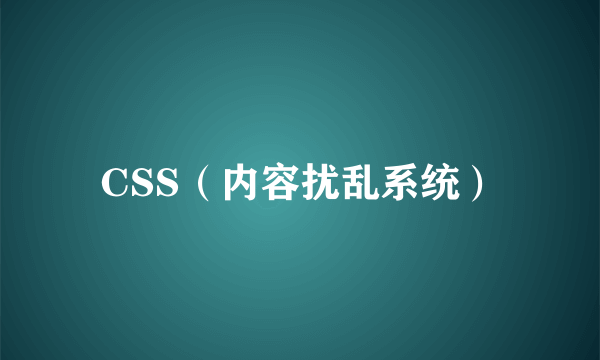 CSS（内容扰乱系统）