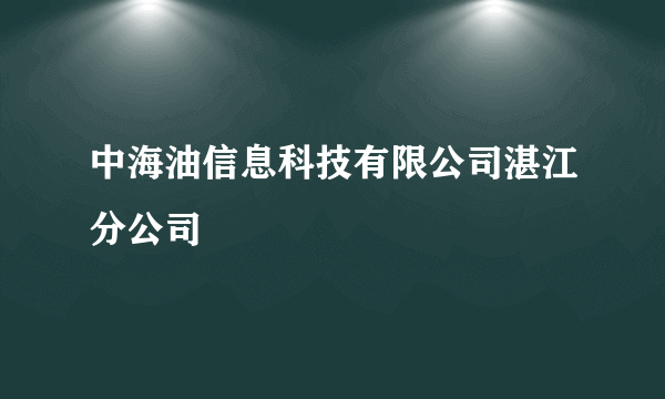 中海油信息科技有限公司湛江分公司