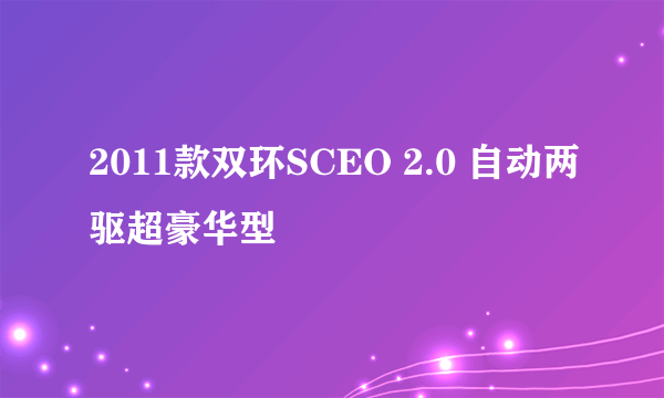 2011款双环SCEO 2.0 自动两驱超豪华型