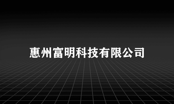 惠州富明科技有限公司