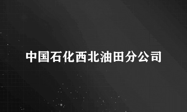 中国石化西北油田分公司