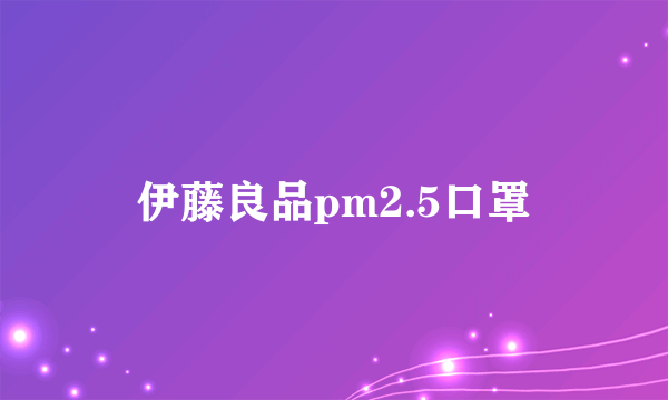 伊藤良品pm2.5口罩