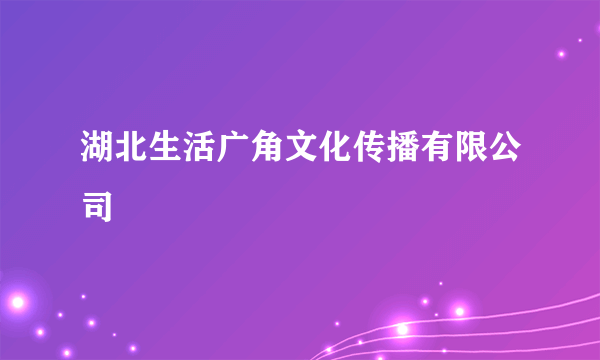 湖北生活广角文化传播有限公司