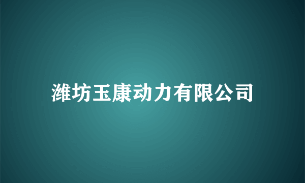 潍坊玉康动力有限公司