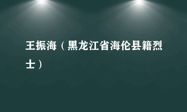 王振海（黑龙江省海伦县籍烈士）