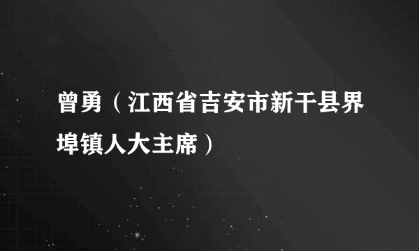 曾勇（江西省吉安市新干县界埠镇人大主席）