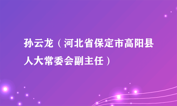 孙云龙（河北省保定市高阳县人大常委会副主任）