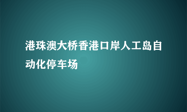 港珠澳大桥香港口岸人工岛自动化停车场