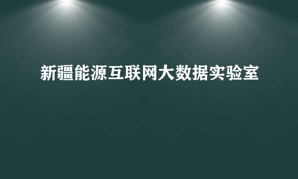 新疆能源互联网大数据实验室