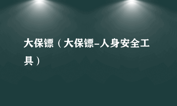 大保镖（大保镖-人身安全工具）