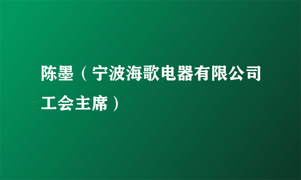 陈墨（宁波海歌电器有限公司工会主席）