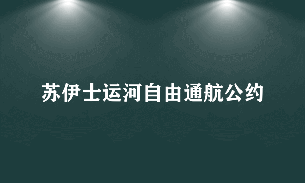 苏伊士运河自由通航公约