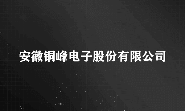 安徽铜峰电子股份有限公司