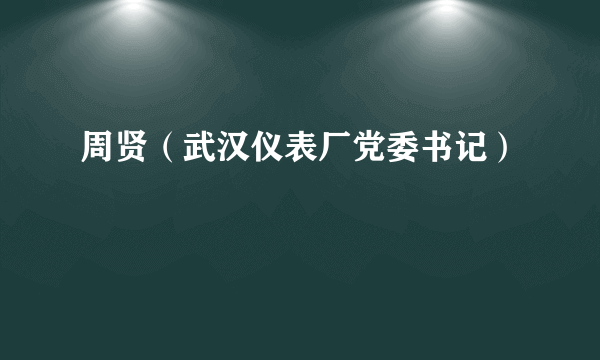 周贤（武汉仪表厂党委书记）