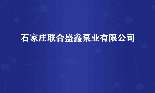 石家庄联合盛鑫泵业有限公司