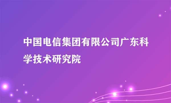 中国电信集团有限公司广东科学技术研究院