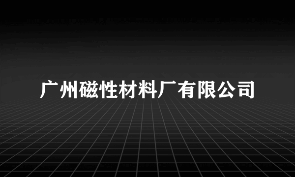 广州磁性材料厂有限公司