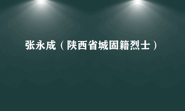 张永成（陕西省城固籍烈士）