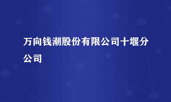 万向钱潮股份有限公司十堰分公司