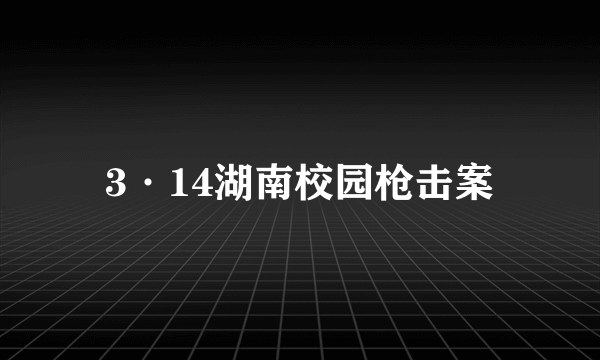 3·14湖南校园枪击案