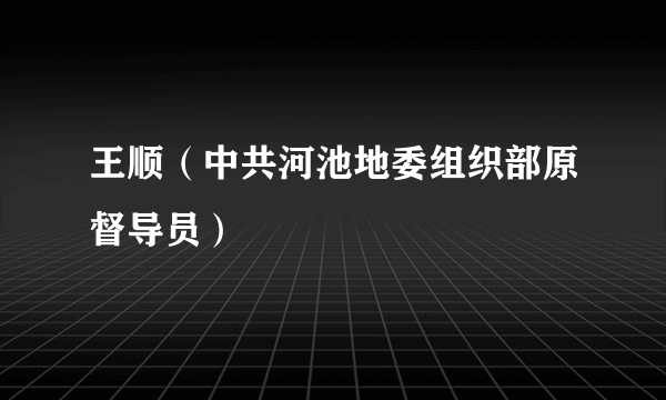 王顺（中共河池地委组织部原督导员）