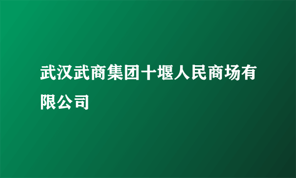 武汉武商集团十堰人民商场有限公司