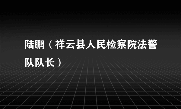 陆鹏（祥云县人民检察院法警队队长）