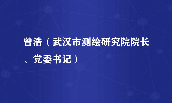 曾浩（武汉市测绘研究院院长、党委书记）