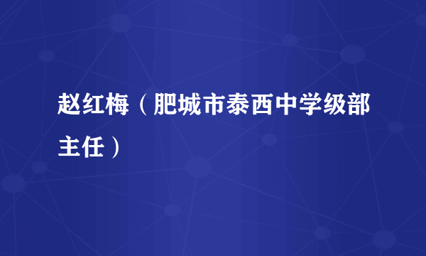 赵红梅（肥城市泰西中学级部主任）