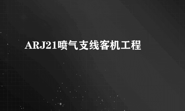 ARJ21喷气支线客机工程