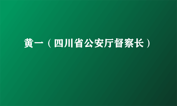 黄一（四川省公安厅督察长）