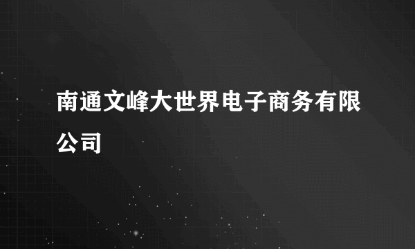 南通文峰大世界电子商务有限公司