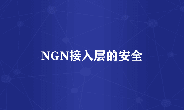 NGN接入层的安全