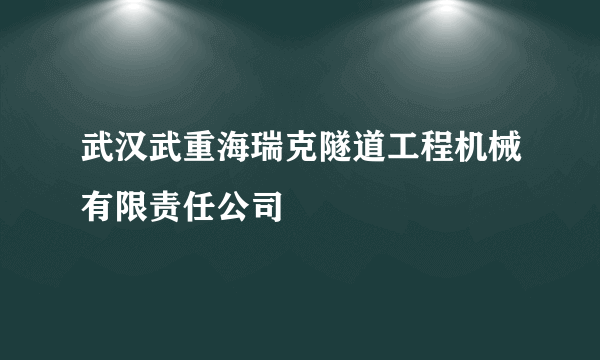 武汉武重海瑞克隧道工程机械有限责任公司